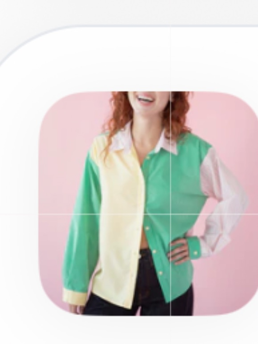Lisa Says Gah Two-Tone Pastel Green and Yellow Button-Up Shirt